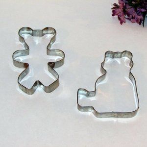 $5 ADD ON - 2 Metal Cookie Cutters Teddy Bear Baby Shower Kid's Party Baking